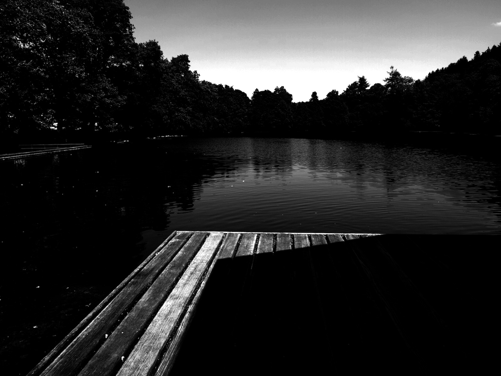 water, dock, shadows